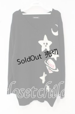 画像1: PEACE NOW / スペースロングニット M ブラック O-25-10-16-065-PU-TO-IG-OS