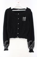 axes femme kawaii / ファーティペットニットカーデ M クロ O-25-10-16-067-AX-TO-OW-OS