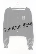 axes femme kawaii / ファーティペットニットカーデ M クロ O-25-10-16-067-AX-TO-OW-OS
