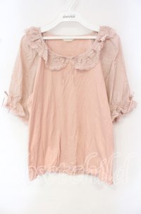 PINK HOUSE / ローンフリル使いカットソー 4（L） ピンク O-25-10-16-069-LO-TO-OW-ZI