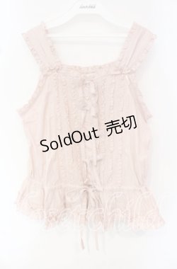画像1: PINK HOUSE / ピコフリル使いキャミソールブラウス  ピンク O-25-10-16-070-LO-TO-OW-OS