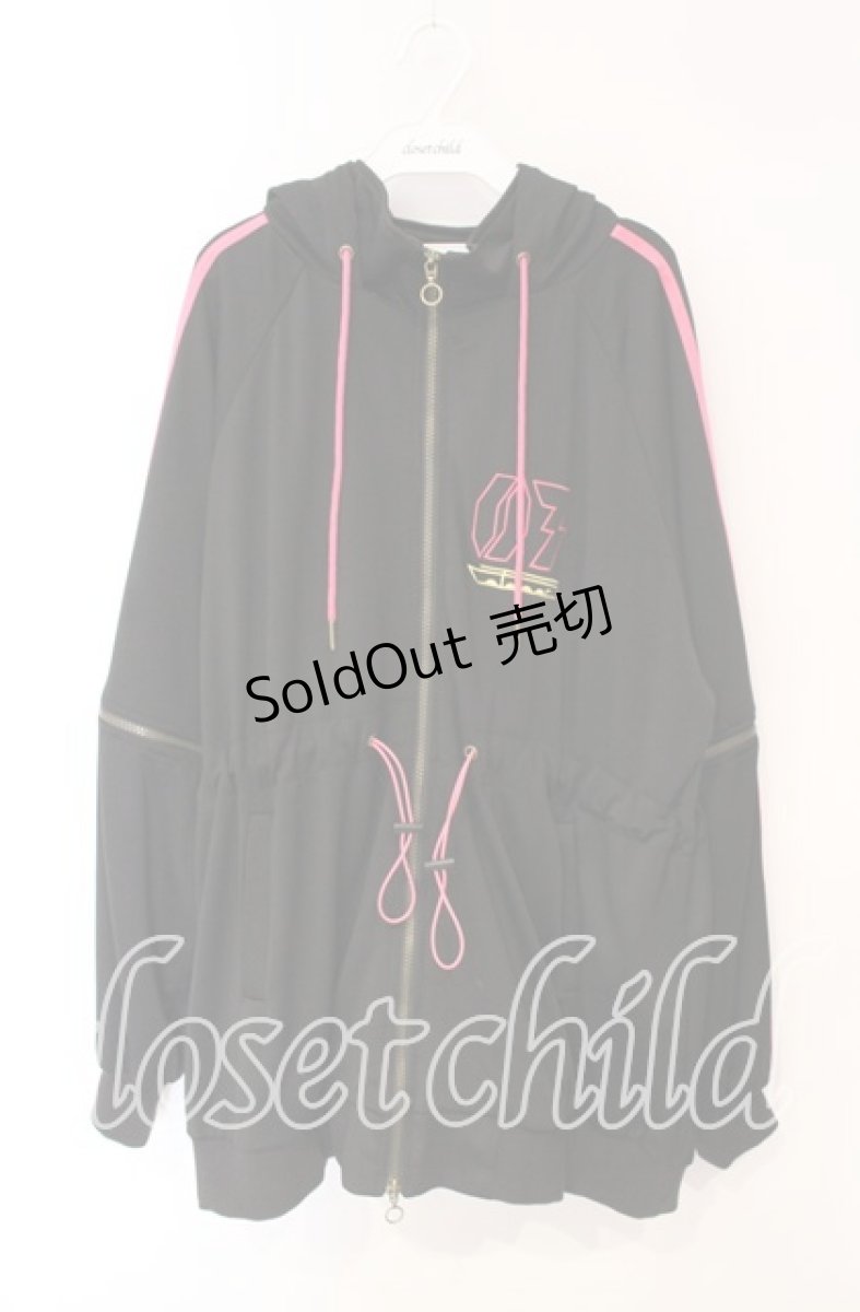 画像1: 【SALE】LISTEN FLAVOR / 巡音ルカ ジャージパーカー  ブラック×ピンク O-25-10-16-076-PU-TO-IG-ZT042 (1)