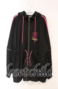 LISTEN FLAVOR / 巡音ルカ ジャージパーカー  ブラック×ピンク O-25-10-16-076-PU-TO-IG-ZT1211F