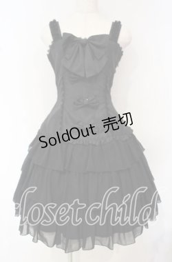 画像1: metamorphose / フリルリボンホルタージャンパースカート  クロ O-25-10-16-015-ME-OP-IG-OS