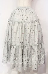 axes femme kawaii / ハートドット柄ティアードスカート M ミント O-25-10-16-018-AX-SK-YM-OS
