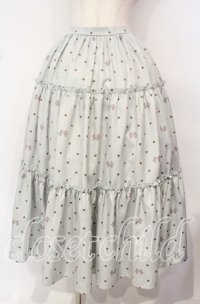 axes femme kawaii / ハートドット柄ティアードスカート M ミント O-25-10-16-018-AX-SK-YM-OS