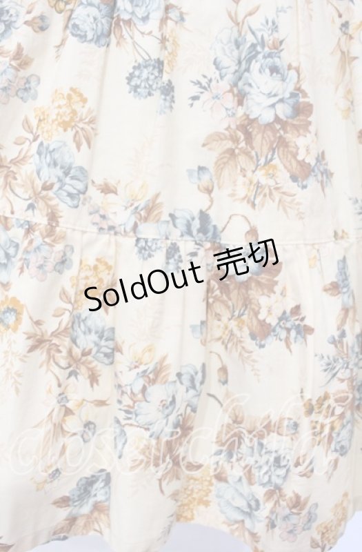 画像2: Innocent World / ロココ調バラ柄テイアードジャンパースカート  生成り O-25-10-16-019-IW-OP-IG-OS (2)