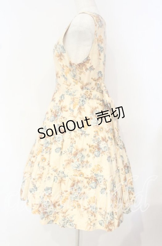 画像3: Innocent World / ロココ調バラ柄テイアードジャンパースカート  生成り O-25-10-16-019-IW-OP-IG-OS (3)