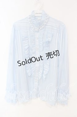 画像1: Triple fortune / ラメストライプブラウス  サックス O-25-10-18-028-EL-BL-OW-OS