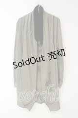 ALGONQUINS / フードストール付きカーディガン  グリーン×ブラック O-25-10-18-031-AL-TO-IG-ZT408