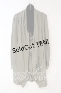 ALGONQUINS / フードストール付きカーディガン  グリーン×ブラック O-25-10-18-031-AL-TO-IG-ZT408