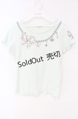 画像1: Emily Temple cute / ネックレスプリントTシャツ  ミント O-25-10-18-036-ET-TS-IG-OS
