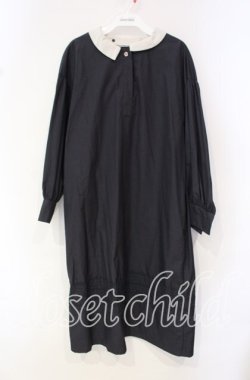 画像1: Jane Marple Dans Le Salon / Compact cloth tablier dress　ドレス M ネイビー O-25-10-18-038-JM-OP-IG-OS