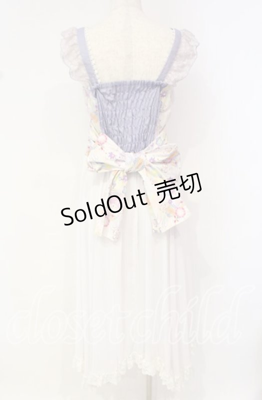 画像4: gouk / 和柄切り替えオーバーワンピース  ラベンダー×ホワイト O-25-10-18-042-GO-OP-IG-ZT398 (4)