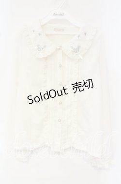 画像1: axes femme POETIQUE / 襟花刺繍ブラウス  オフ O-25-10-18-044-AX-BL-IG-OS