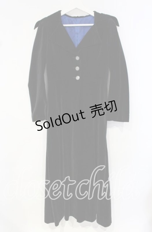 画像1: Moi-meme-Moitie / 別珍伯爵コート  ブラック O-25-10-18-049-MO-CO-OW-OS (1)