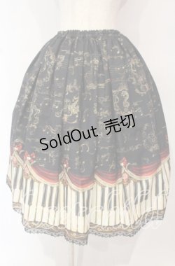 画像1: Enchantlic Enchantilly / アンティークエレガンスピアノ柄スカート  ワイン O-25-10-18-005-LO-SK-OW-OS