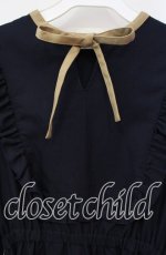 画像2: 【SALE】LEBECCA boutique / オレオグラッセとフリルリボンワンピース M ネイビー O-25-10-18-054-EL-OP-YM-ZT103 (2)