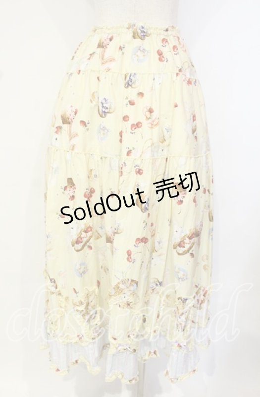 画像4: PINK HOUSE / スイーツスプリングバニープリントパッチワークスカート  クリームイエロー O-25-10-18-055-LO-OP-OW-OS (4)