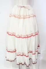 alcali / グラデーションピコット刺しゅうギャザースカート  キナリ O-25-10-18-056-LO-SK-OW-OS