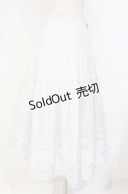 画像3: PINK HOUSE / サテンリボンいっぱいローンティアードミディスカート  ミント O-25-10-18-058-LO-SK-OW-OS