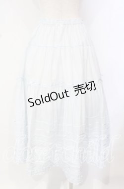 画像4: PINK HOUSE / サテンリボンいっぱいローンティアードミディスカート  ミント O-25-10-18-058-LO-SK-OW-OS