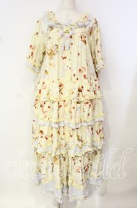 PINK HOUSE / スイーツスプリングバニープリントパッチワークワンピース  クリームイエロー O-25-10-18-062-LO-OP-OW-OS