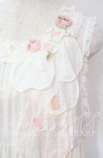 画像2: PINK HOUSE / 桜ひらり舞い散るフリルワンピース  シロ×ピンク O-25-10-18-063-LO-OP-OW-OS (2)