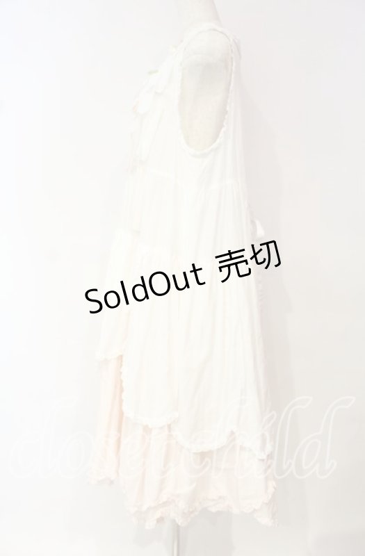 画像3: PINK HOUSE / 桜ひらり舞い散るフリルワンピース  シロ×ピンク O-25-10-18-063-LO-OP-OW-OS (3)