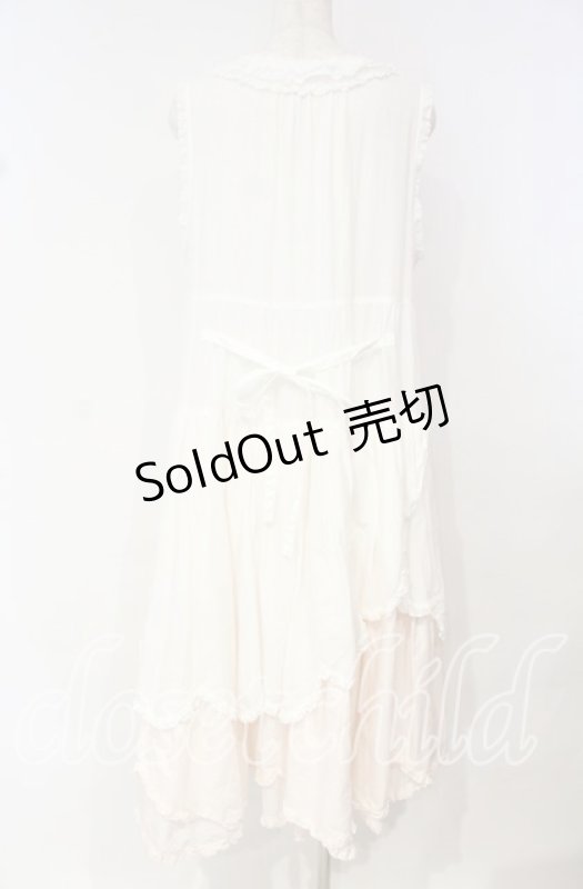 画像4: PINK HOUSE / 桜ひらり舞い散るフリルワンピース  シロ×ピンク O-25-10-18-063-LO-OP-OW-OS (4)