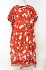 PINK HOUSE / ひなぎくテディプリントフリルワンピース【お直しあり】  アカ O-25-10-18-067-LO-OP-IG-OS