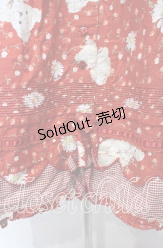 画像3: PINK HOUSE / ひなぎくテディプリントフリルワンピース【お直しあり】  アカ O-25-10-18-067-LO-OP-IG-ZT550 (3)