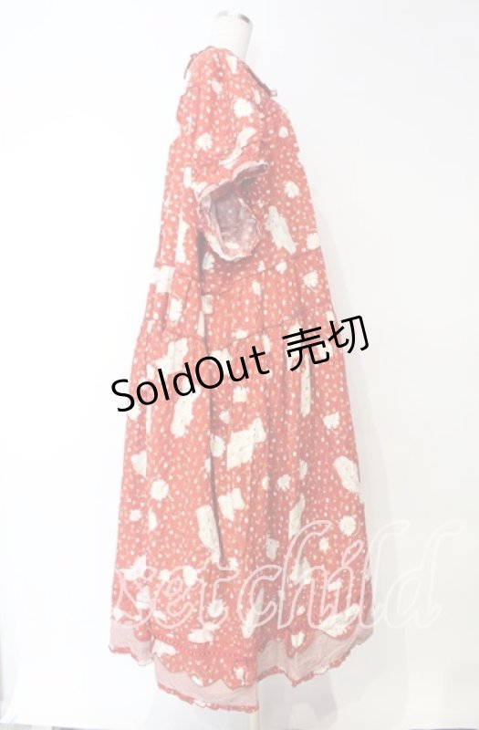 画像4: PINK HOUSE / ひなぎくテディプリントフリルワンピース【お直しあり】  アカ O-25-10-18-067-LO-OP-IG-ZT550 (4)