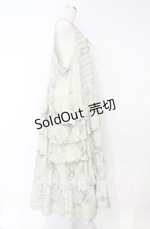 画像4: PINK HOUSE / ブルーフラワリーノースリーブワンピース【お直しあり】  薄荷 O-25-10-18-068-LO-OP-IG-OS (4)