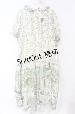 画像1: PINK HOUSE / White Cloverプリントパッチワークワンピース【お直しあり】  グリーン O-25-10-18-069-LO-OP-IG-OS