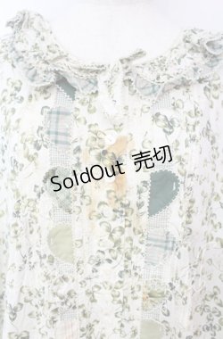 画像2: PINK HOUSE / White Cloverプリントパッチワークワンピース【お直しあり】  グリーン O-25-10-18-069-LO-OP-IG-OS