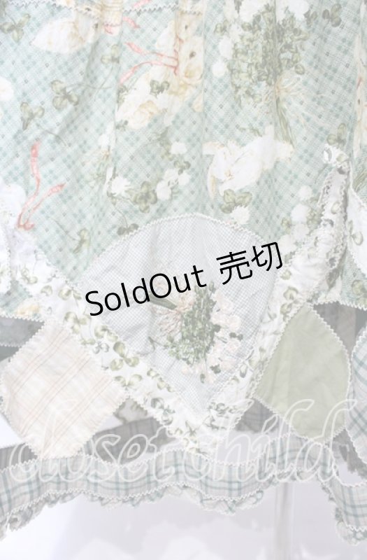 画像3: PINK HOUSE / White Cloverプリントパッチワークワンピース【お直しあり】  グリーン O-25-10-18-069-LO-OP-IG-OS (3)