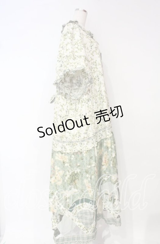 画像4: PINK HOUSE / White Cloverプリントパッチワークワンピース【お直しあり】  グリーン O-25-10-18-069-LO-OP-IG-OS (4)