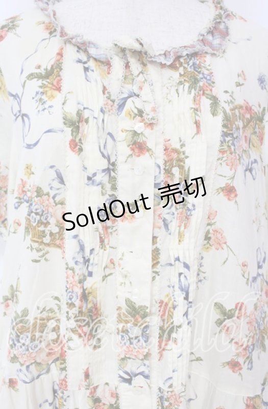 画像2: PINK HOUSE / ウォレスフラワープリントロングワンピース【お直しあり】  生成り O-25-10-18-071-LO-OP-IG-OS (2)