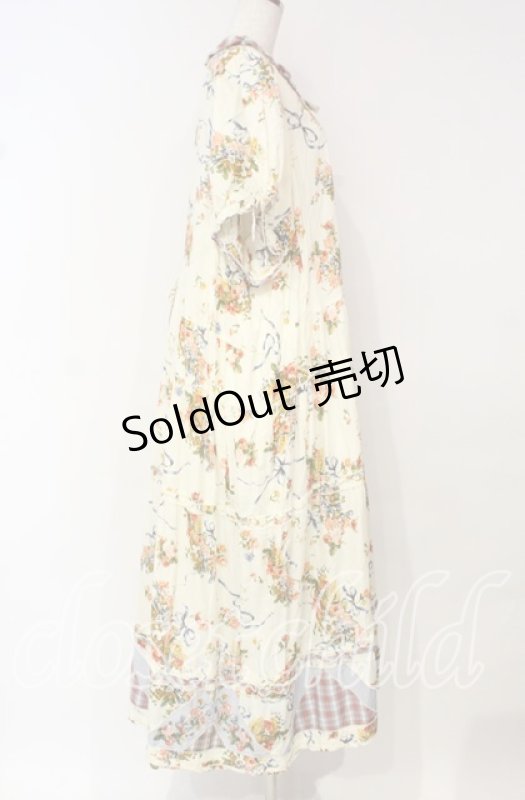 画像4: PINK HOUSE / ウォレスフラワープリントロングワンピース【お直しあり】  生成り O-25-10-18-071-LO-OP-IG-OS (4)