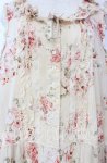 画像2: PINK HOUSE / ローズブーケプリントフリル段々ワンピース【お直しあり】  アイボリー O-25-10-18-073-LO-OP-IG-OS (2)