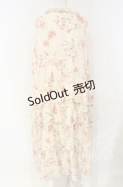 画像4: PINK HOUSE / ローズブーケプリントフリル段々ワンピース【お直しあり】  アイボリー O-25-10-18-073-LO-OP-IG-OS