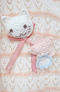 画像2: PINK HOUSE / さざ波とねこミニブローチ付きニットカーディガン  キナリ O-25-10-18-082-LO-TO-OW-OS