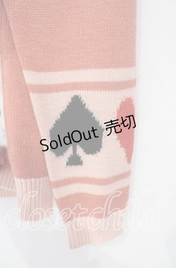 画像3: PINK HOUSE / うさぎ顔ぐるみモチーフ付きニットカーディガン  赤系ピンク O-25-10-18-083-LO-TO-OW-ZI