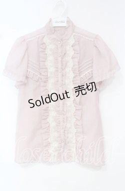 画像1: axes femme / ローズレース使いブラウス M ピンク O-25-10-18-087-AX-BL-OW-OS