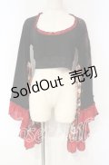 Qutie Frash / メッシュ着物袖トップス  レッド O-25-10-18-091-QU-TO-OW-OS
