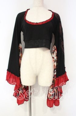 画像1: Qutie Frash / メッシュ着物袖トップス  レッド O-25-10-18-091-QU-TO-OW-OS