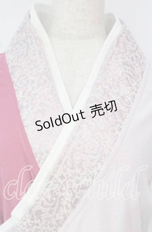 画像2: Qutie Frash / 肩空き着物カーディガン  ピンク×シロ O-25-10-18-092-QU-TO-OW-OS (2)