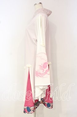 画像5: Qutie Frash / 肩空き着物カーディガン  ピンク×シロ O-25-10-18-092-QU-TO-OW-OS