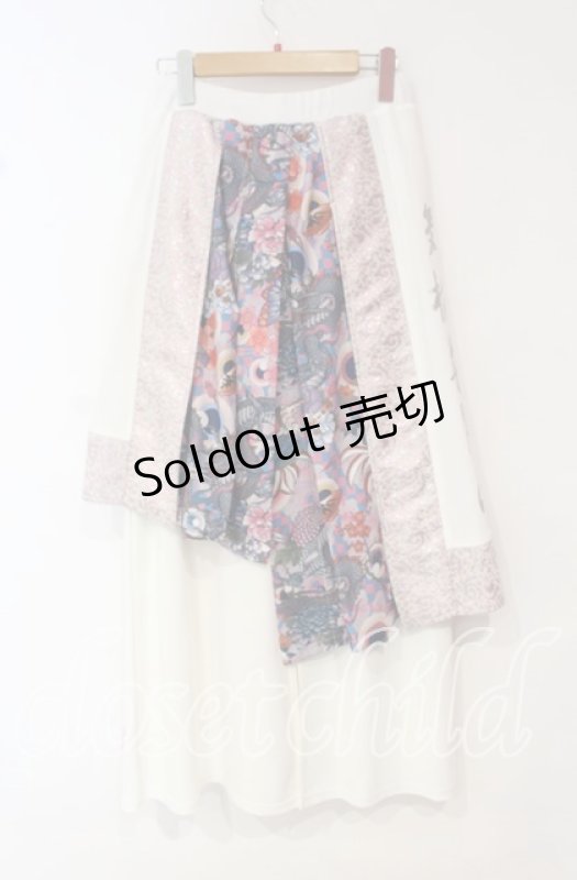 画像5: Qutie Frash / ハカマロングスカート  シロ×ピンク O-25-10-18-018-QU-SK-OW-OS (5)